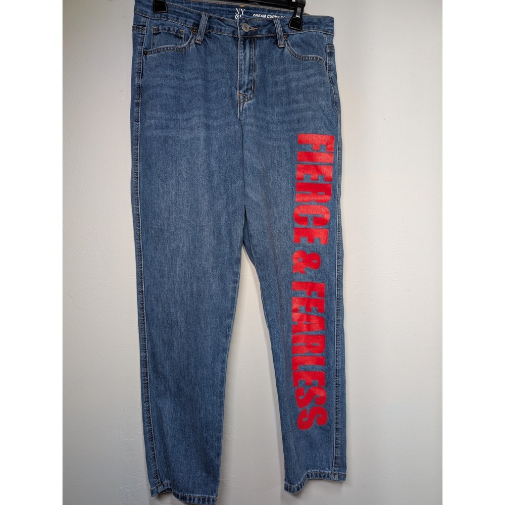 Womens jeans graphic graffiti Y2K‎ NY&C Size 6 FIERCE & FEARLESS